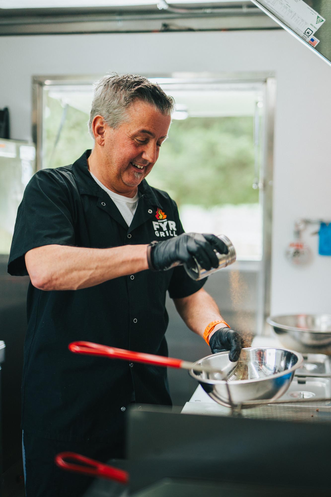 Open flame cooking at Goddard Park